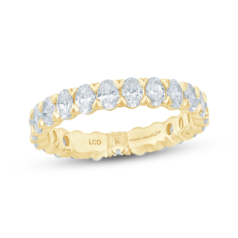 Main Image 1 of Monique Lhuillier Bliss Oval-Cut Lab-Grown Diamond Eternity Ring 2 ct tw 18K Yellow Gold