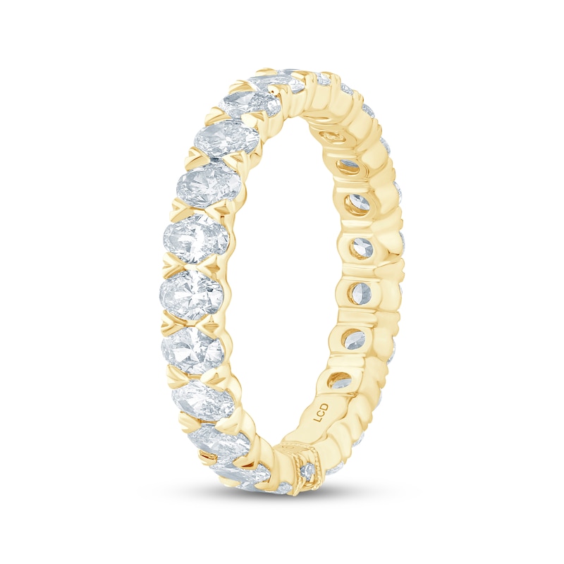 Main Image 2 of Monique Lhuillier Bliss Oval-Cut Lab-Grown Diamond Eternity Ring 2 ct tw 18K Yellow Gold
