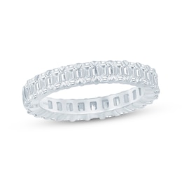 Monique Lhuillier Bliss Emerald-Cut Lab-Grown Diamond Eternity Ring 3 ct tw 18K White Gold