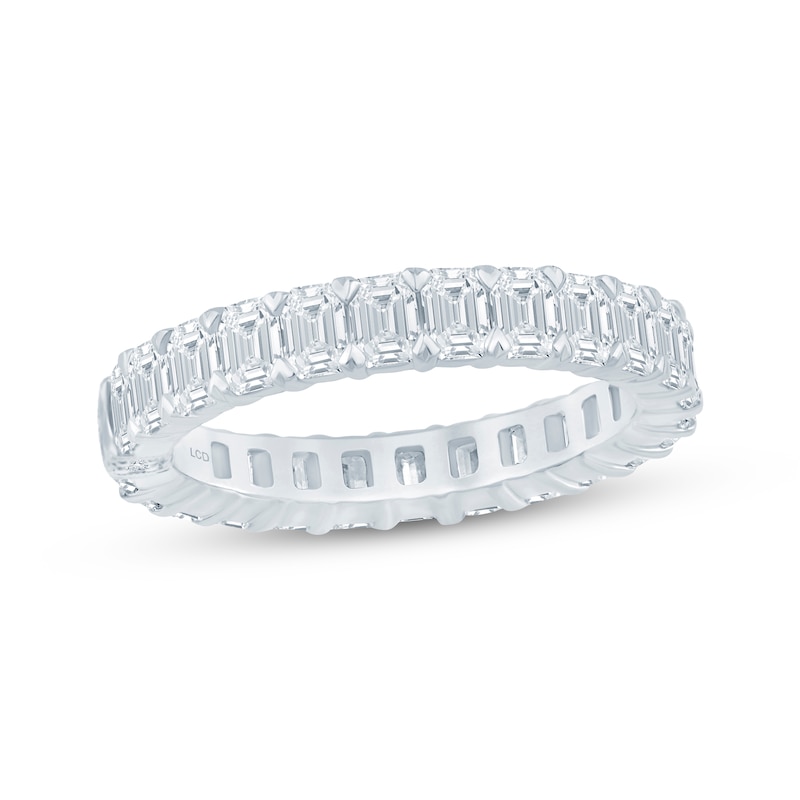 Main Image 1 of Monique Lhuillier Bliss Emerald-Cut Lab-Grown Diamond Eternity Ring 3 ct tw 18K White Gold