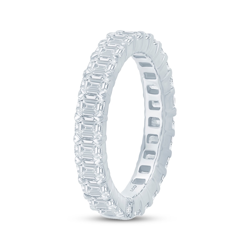 Main Image 2 of Monique Lhuillier Bliss Emerald-Cut Lab-Grown Diamond Eternity Ring 3 ct tw 18K White Gold