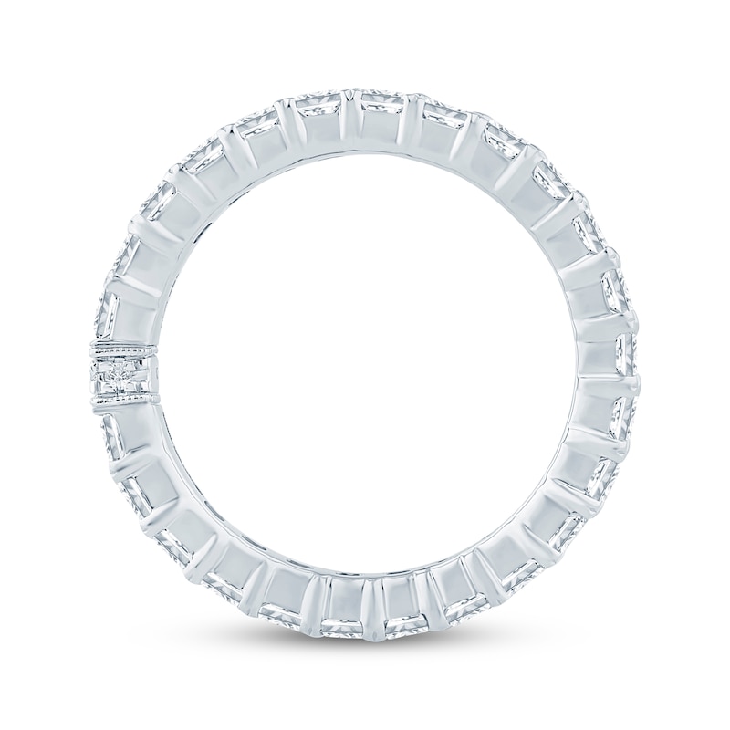 Main Image 3 of Monique Lhuillier Bliss Emerald-Cut Lab-Grown Diamond Eternity Ring 3 ct tw 18K White Gold