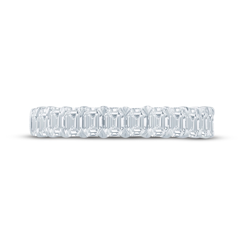 Main Image 4 of Monique Lhuillier Bliss Emerald-Cut Lab-Grown Diamond Eternity Ring 3 ct tw 18K White Gold