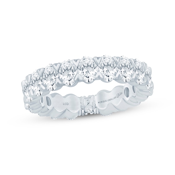 Monique Lhuillier Bliss Oval-Cut Lab-Grown Diamond Eternity Ring 4 ct tw 18K White Gold