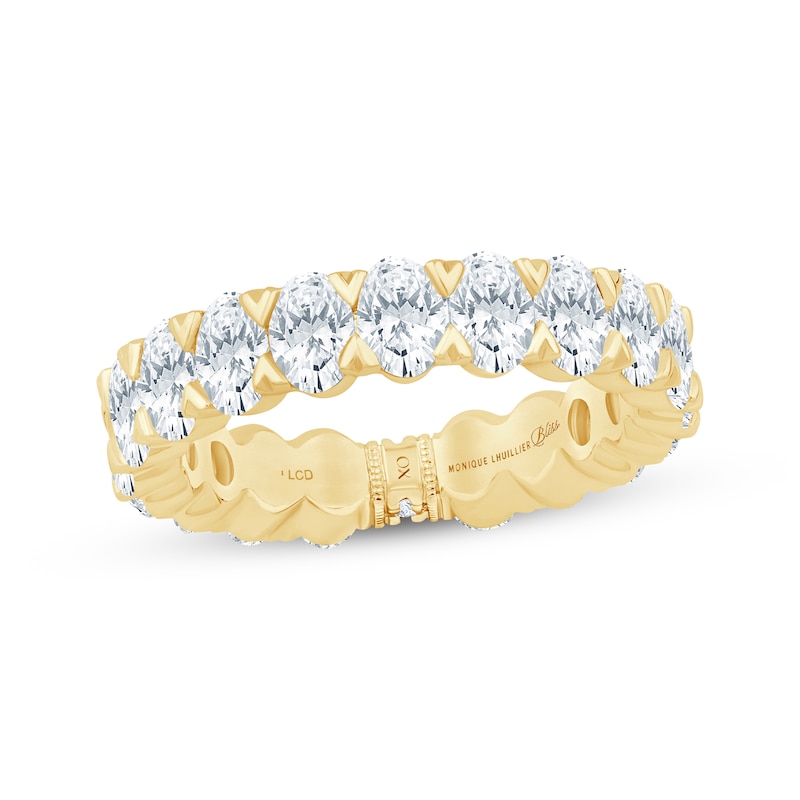 Main Image 1 of Monique Lhuillier Bliss Oval-Cut Lab-Grown Diamond Eternity Ring 4 ct tw 18K Yellow Gold