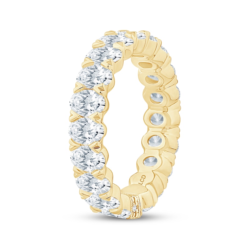 Main Image 2 of Monique Lhuillier Bliss Oval-Cut Lab-Grown Diamond Eternity Ring 4 ct tw 18K Yellow Gold