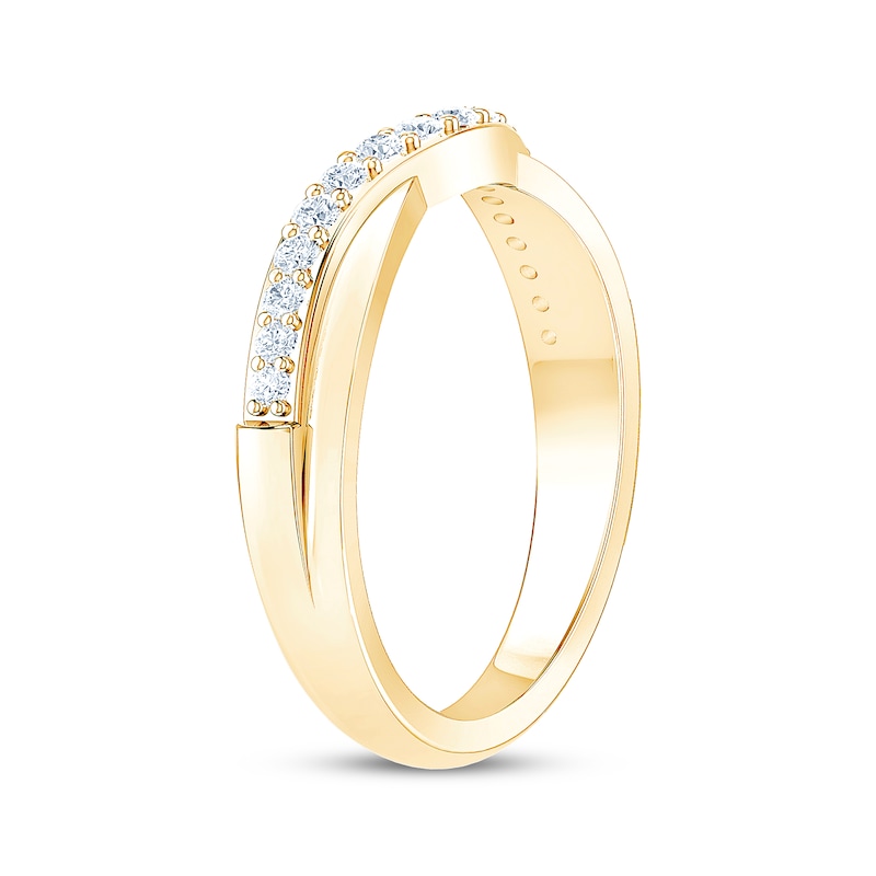 Main Image 2 of Now + Forever Diamond Contour Anniversary Ring 1/4 ct tw 14K Yellow Gold