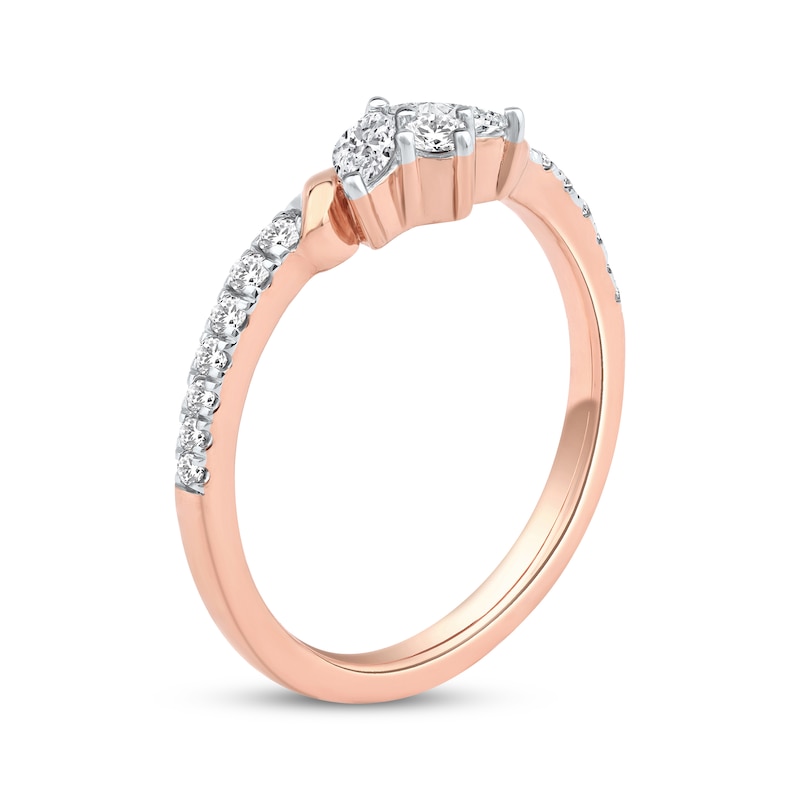 Main Image 2 of Now + Forever Marquise & Round-Cut Diamond Anniversary Ring 3/8 ct tw 10K Rose Gold