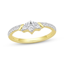Now + Forever Marquise & Round-Cut Diamond Anniversary Ring 3/8 ct tw 10K Yellow Gold