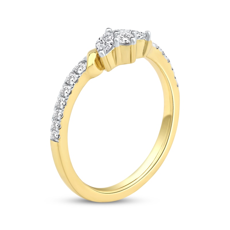 Main Image 2 of Now + Forever Marquise & Round-Cut Diamond Anniversary Ring 3/8 ct tw 10K Yellow Gold