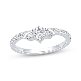 Now + Forever Marquise & Round-Cut Diamond Anniversary Ring 3/8 ct tw 10K White Gold
