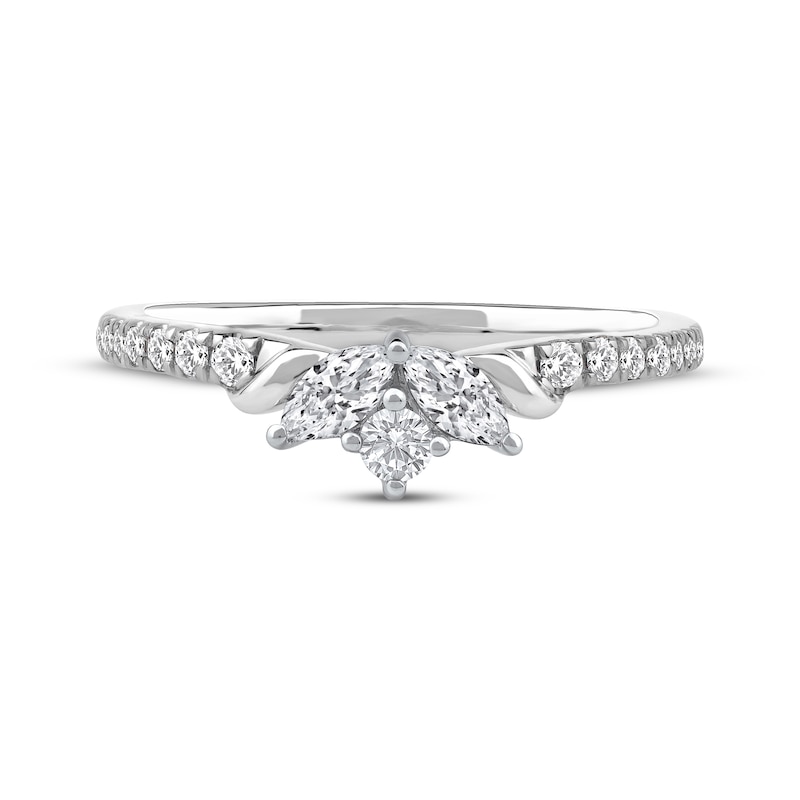 Main Image 3 of Now + Forever Marquise & Round-Cut Diamond Anniversary Ring 3/8 ct tw 10K White Gold