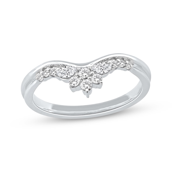 Now + Forever Marquise & Round-Cut Diamond Anniversary Ring 1/4 ct tw 10K White Gold