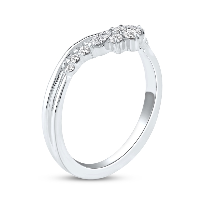 Main Image 2 of Now + Forever Marquise & Round-Cut Diamond Anniversary Ring 1/4 ct tw 10K White Gold