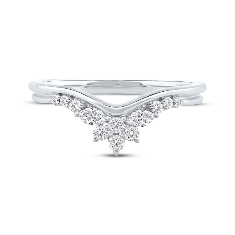 Main Image 3 of Now + Forever Marquise & Round-Cut Diamond Anniversary Ring 1/4 ct tw 10K White Gold