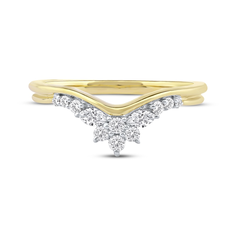 Main Image 3 of Now + Forever Marquise & Round-Cut Diamond Anniversary Ring 1/4 ct tw 10K Yellow Gold