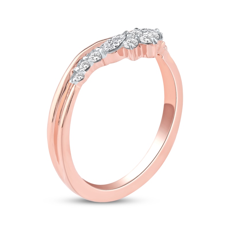 Main Image 2 of Now + Forever Marquise & Round-Cut Diamond Anniversary Ring 1/4 ct tw 10K Rose Gold