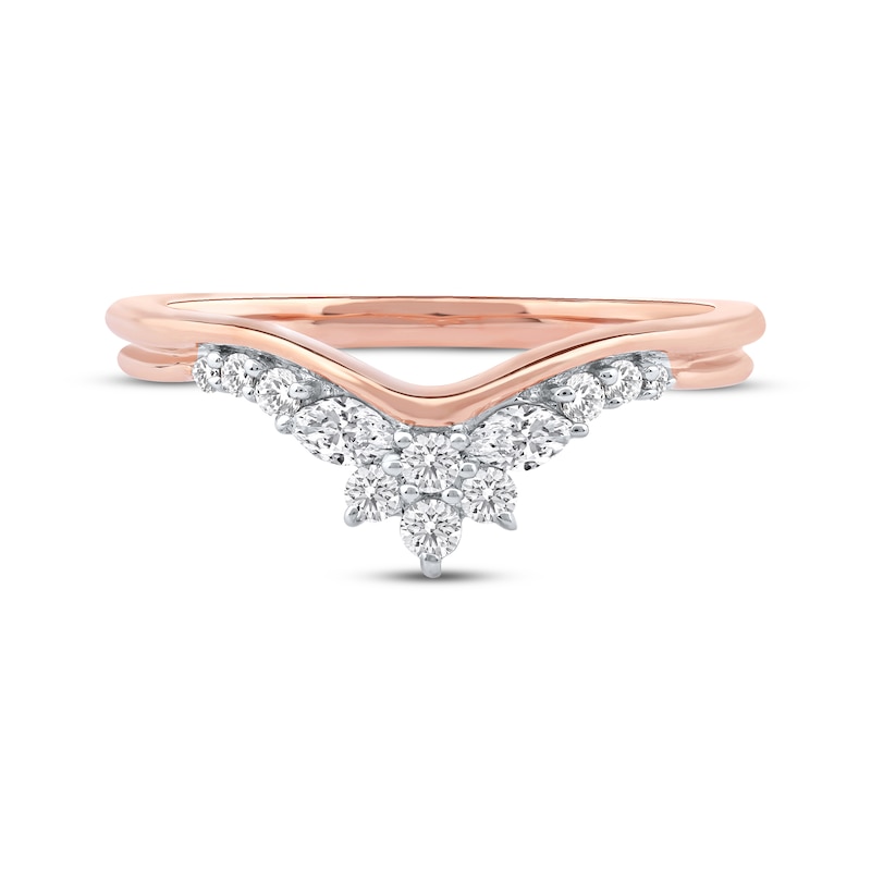 Main Image 3 of Now + Forever Marquise & Round-Cut Diamond Anniversary Ring 1/4 ct tw 10K Rose Gold