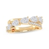 Thumbnail Image 1 of Now + Forever Lab-Grown Diamonds Pear-Shaped Crossover Anniversary Ring 1-1/4 ct tw 14K Yellow Gold