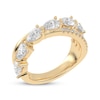 Thumbnail Image 2 of Now + Forever Lab-Grown Diamonds Pear-Shaped Crossover Anniversary Ring 1-1/4 ct tw 14K Yellow Gold