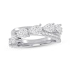 Thumbnail Image 1 of Now + Forever Lab-Grown Diamonds Pear-Shaped Crossover Anniversary Ring 1-1/4 ct tw 14K White Gold