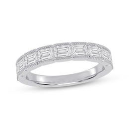 Now + Forever Lab-Grown Diamonds Emerald-Cut Anniversary Ring 1-3/8 ct tw 14K White Gold