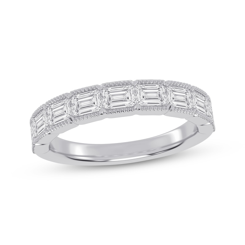Main Image 1 of Now + Forever Lab-Grown Diamonds Emerald-Cut Anniversary Ring 1-3/8 ct tw 14K White Gold
