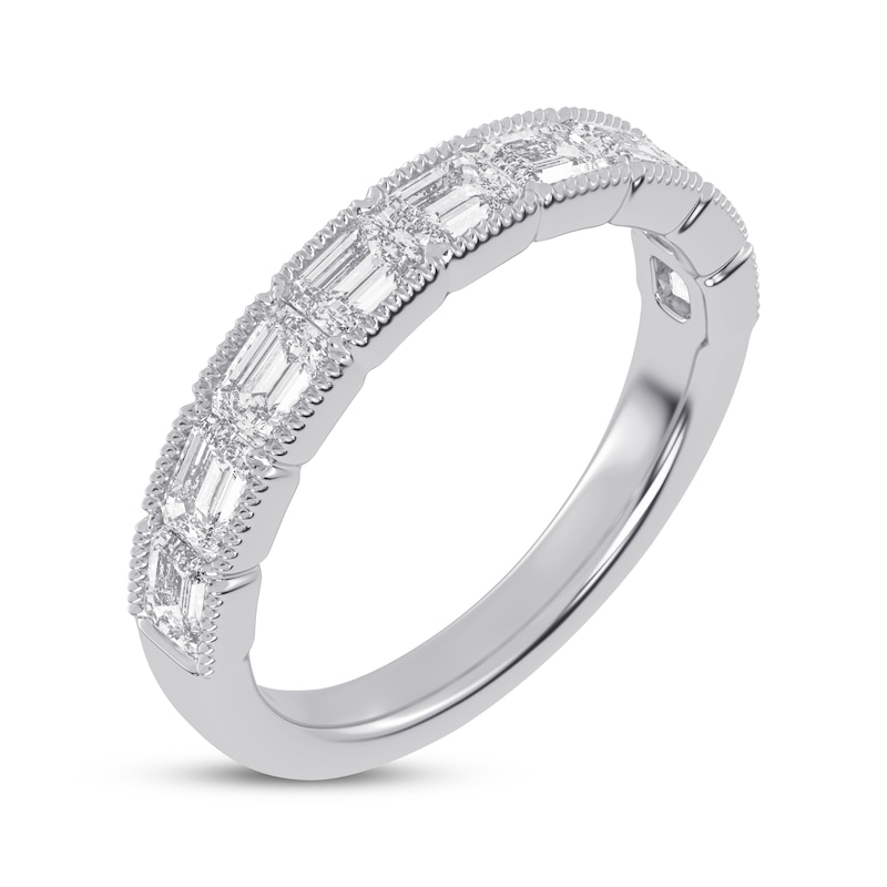 Main Image 2 of Now + Forever Lab-Grown Diamonds Emerald-Cut Anniversary Ring 1-3/8 ct tw 14K White Gold