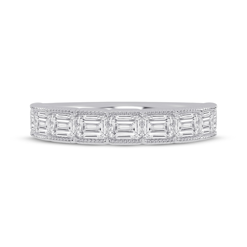 Main Image 3 of Now + Forever Lab-Grown Diamonds Emerald-Cut Anniversary Ring 1-3/8 ct tw 14K White Gold