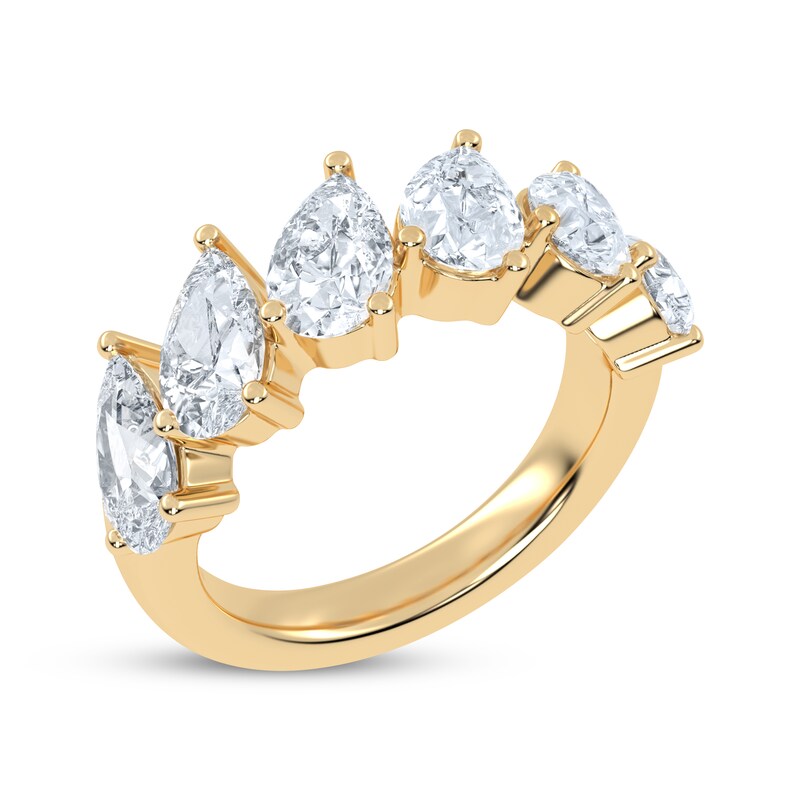Main Image 2 of Now + Forever Lab-Grown Diamonds Pear-Shaped Anniversary Ring 3 ct tw 14K Yellow Gold