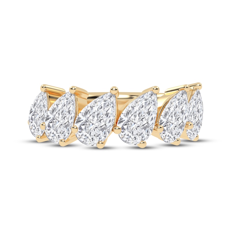 Main Image 3 of Now + Forever Lab-Grown Diamonds Pear-Shaped Anniversary Ring 3 ct tw 14K Yellow Gold
