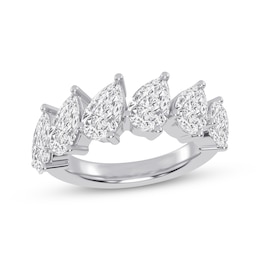 Now + Forever Lab-Grown Diamonds Pear-Shaped Anniversary Ring 3 ct tw 14K White Gold