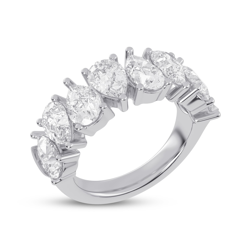 Main Image 2 of Now + Forever Lab-Grown Diamonds Pear-Shaped Alternating Anniversary Ring 4 ct tw 14K White Gold