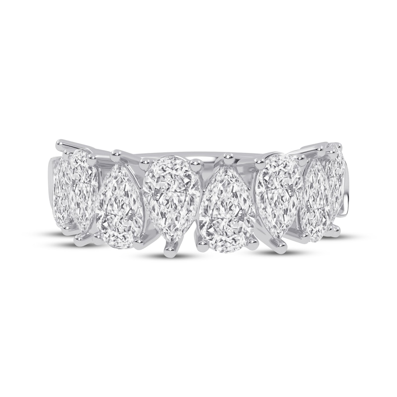 Main Image 3 of Now + Forever Lab-Grown Diamonds Pear-Shaped Alternating Anniversary Ring 4 ct tw 14K White Gold