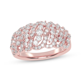 Now + Forever Diamond Swirl Anniversary Ring 3/4 ct tw 14K Rose Gold