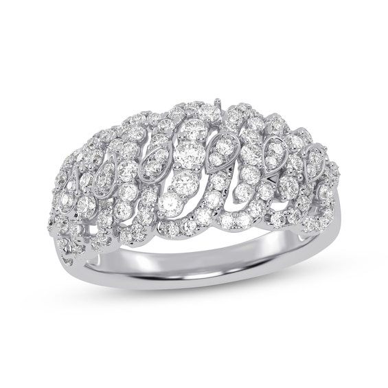 Now + Forever Diamond Swirl Anniversary Ring 3/4 ct tw 14K White Gold