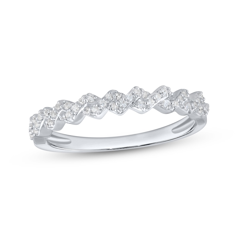 Main Image 1 of Now + Forever Diamond Twist Anniversary Ring 1/5 ct tw 10K White Gold