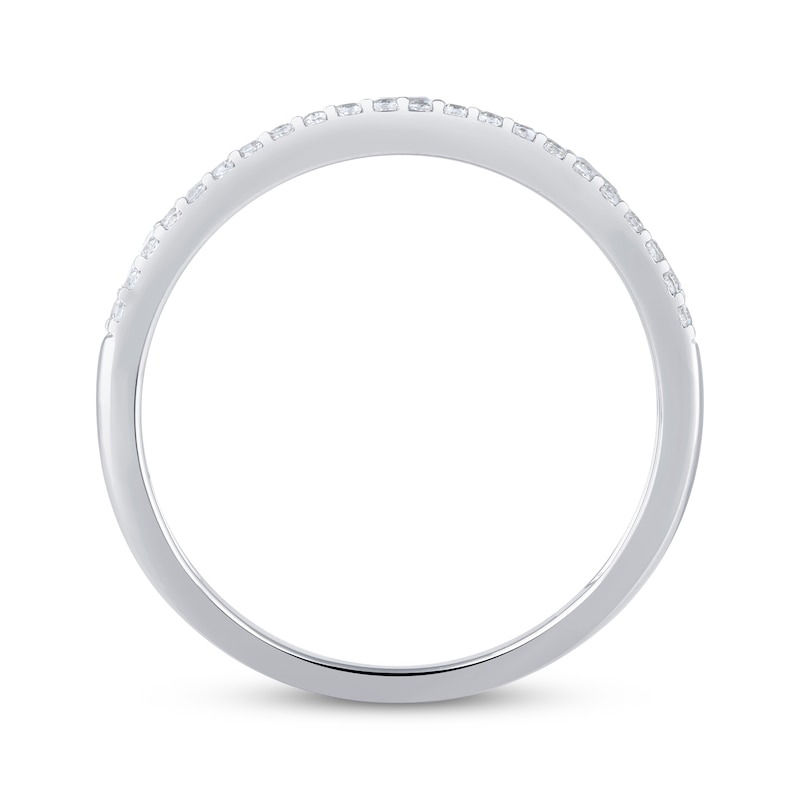 Main Image 3 of Now + Forever Baguette & Round-Cut Diamond Two-Row Anniversary Ring 1/4 ct tw 10K White Gold