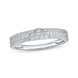 Now + Forever Diamond Three-Row Anniversary Ring 1/3 ct tw 10K White Gold