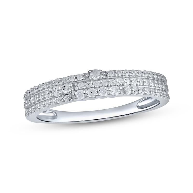 Main Image 1 of Now + Forever Diamond Three-Row Anniversary Ring 1/3 ct tw 10K White Gold