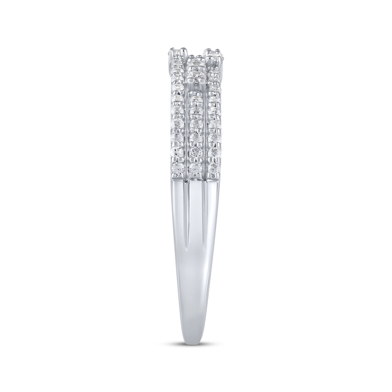 Main Image 2 of Now + Forever Diamond Three-Row Anniversary Ring 1/3 ct tw 10K White Gold