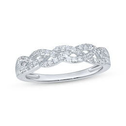 Now + Forever Diamond Braided Anniversary Ring 1/4 ct tw 10K White Gold