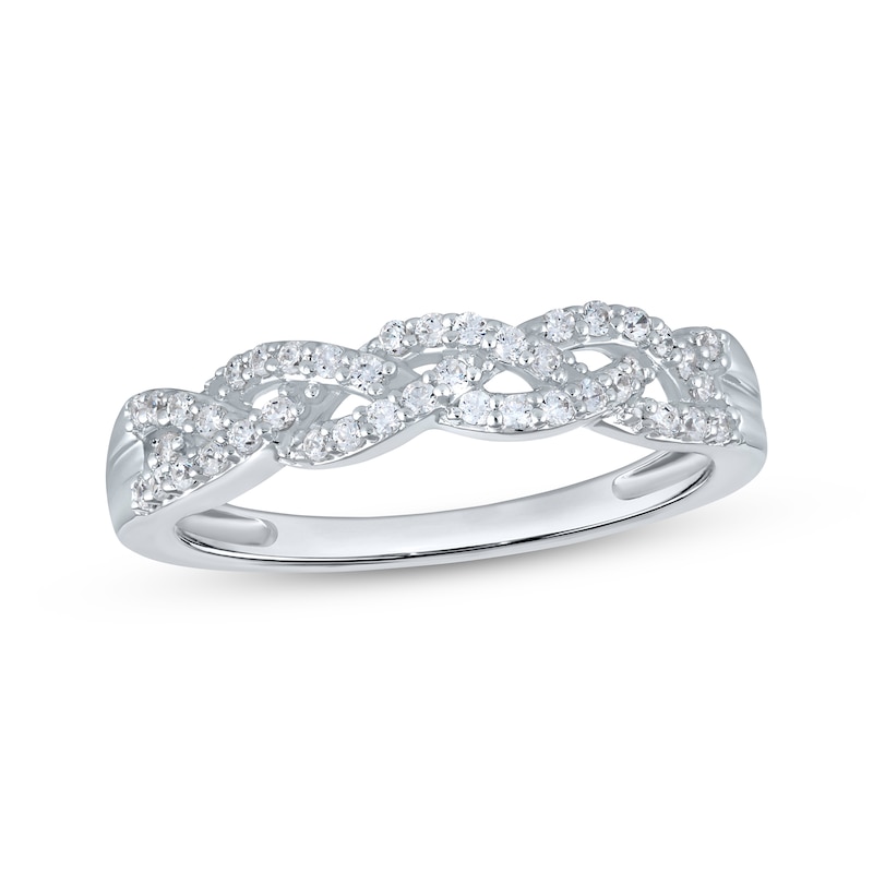 Main Image 1 of Now + Forever Diamond Braided Anniversary Ring 1/4 ct tw 10K White Gold