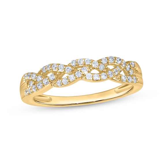 Now + Forever Diamond Braided Anniversary Ring 1/4 ct tw 10K Yellow Gold
