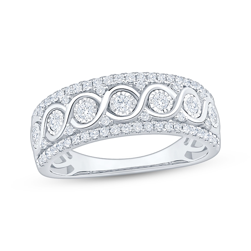 Main Image 1 of Now + Forever Diamond Twist Anniversary Ring 1/2 ct tw 10K White Gold