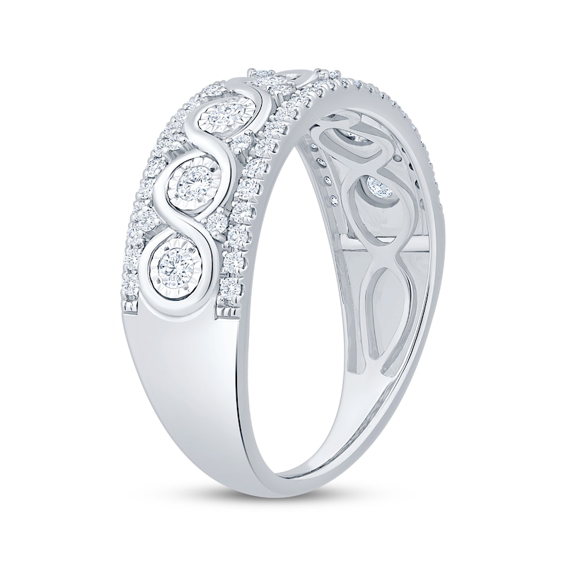 Main Image 2 of Now + Forever Diamond Twist Anniversary Ring 1/2 ct tw 10K White Gold