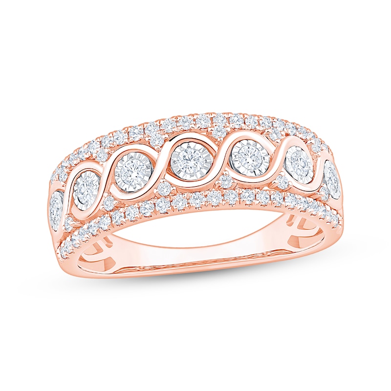 Main Image 1 of Now + Forever Diamond Twist Anniversary Ring 1/2 ct tw 10K Two-Tone Gold