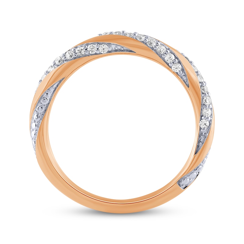 Main Image 3 of Now + Forever Diamond Twist Anniversary Ring 1/4 ct tw 10K Rose Gold