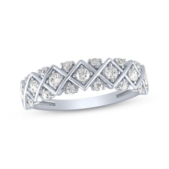 Now + Forever Diamond Geometric Anniversary Ring 1/2 ct tw 14K White Gold