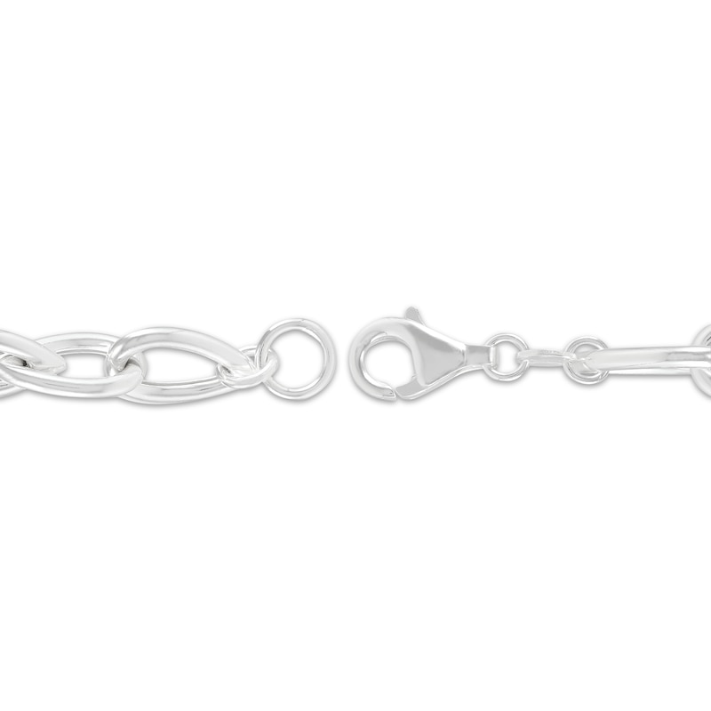 Main Image 3 of Twisted Pear-Shaped Link Bracelet Hollow Sterling Silver 7.5"